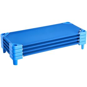 Stackable Kiddie Cot, Pack of 4, Portable Toddler Nap Cots, Standard Size 52" L x 23" W Daycare Cots for Kids
